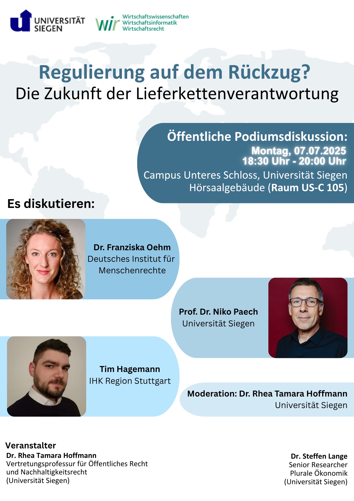 Flyer Podiumsdiskussion Lieferkettenregulierung